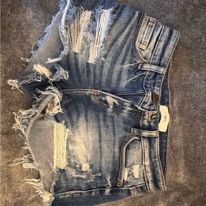 BKE Blue Distressed Jean Shorts